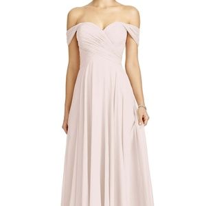 Lux Off the Shoulder Chiffon Gown - Rose